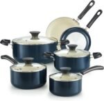 Cook N Home Pots and Pans Set Nonstick, 10-Piece Ceramic Kitchen Cookware Sets, Nonstick Cooking Set with Saucepans, Frying Pans, Dutch Oven Pot with Lids, Blue - Image 2