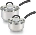 Cook N Home Saucepan Set Sauce Pot With Lid 1QT and 2QT Stainless Steel, Stay Cool Handle, silver - Image 2