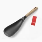 Cooking Spoon for Nonstick Cookwares, VOVOLY Silicone Spoon for Mixing, Scoop, and Scrape, Black, 11.4'' - Image 2