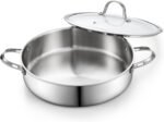 Cooks Standard 5.5-Quart Multi-Ply Clad Stainless Steel Deep Sauté Pan, 12-inch Frying Pan, Large Skillet with Lid Chef Induction Cookware, Stay-Cool Handle - Image 2