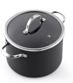 Cooks Standard Stockpot Dutch Oven Casserole with Glass Lid, 8-Quart Classic Hard Anodized Nonstick Soup Pot, Black - Image 2