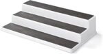 Copco 3-Tier Non-Skid Spice Rack Organizer for Kitchen Cabinet or Pantry, 15-Inch Tiered Shelf, White/Gray, Slip-Resistant Design for Jars and Bottles - Image 2