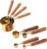 Copper Measuring Cups and Spoon Set of 8, Stackable Kitchen Measure Tool with Handle, Metric Cups and Spoons Measuring Set for Cooking Baking - Image 2