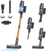 Cordless Vacuum Cleaner, 550W/50Kpa/70Mins Vacuum Cleaners for Home with Smart Auto Mode/LED Touch Display, Self-Standing Cordless Stick Vacuum Rechargeable, Vacuum Cleaner for Pet Hair/Carpet/Floors - Image 2