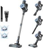 Cordless Vacuum Cleaner with Self-Standing, LED Screen Stick Vacuum Cleaners for Home, Lightweight Powerful Suction Vacuum, 6-in-1 Rechargeable Vacuum for Carpets, Pet Hair, Hardwood Floors - Image 2