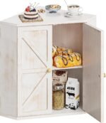 Corner Bread Box for Kitchen Counter Double Layer Bamboo Bread Storage Container Large Capacity Bread Storage Bin Farmhouse Breadbox Organizer - Image 2