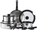 Country Kitchen Cookware Set with Removable Handle, Oven & RV Safe Pots and Pans Set, Stainless Steel, Original - Image 2