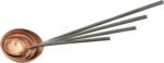 Creative Co-Op Farmhouse Textured Copper Ladles with Metal Handles, Set of 4 Sizes in Drawstring Bag - Image 2