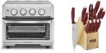 Cuisinart Air Fryer + Convection Toaster Oven, 8-1 Oven with Bake, Grill, Broil & Warm Options, Stainless Steel, TOA-70 & C77SSR-12P Color Pro Collection 12 Piece Knife Block Set, Red - Image 2