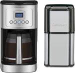 Cuisinart Coffee Maker, 14-Cup Glass Carafe, Fully Automatic for Brew Strength Control & 1-4 Cup Setting, Stainless Steel, DCC-3200P1 & DCG-12BC Grind Central Coffee Grinder, Blade, Silver - Image 2