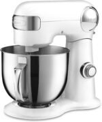 Cuisinart Stand Mixer, 12 Speed, 5.5 Quart Stainless Steel Bowl, Chef’s Whisk, Mixing Paddle, Dough Hook, Splash Guard w/ Pour Spout, White Linen, SM-50, Manual - Image 2