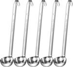 Cunhill 5 Pcs Soup Ladles Stainless Steel Serving Ladles with Long Handle for Serving, Cooking, Stirring, Portioning Kitchen Restaurant Accessories(6 oz) - Image 2