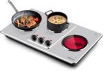 Cusimax Hot Plate Electric,Countertop Infrared Triple Burner with 7″ Ceramic Glass Cooktop,Electric Hot Plate for Cooking,11 Level Temperature Setting - Image 2