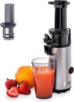 DASH Deluxe Compact Masticating Slow Juicer, Easy to Clean Cold Press Juicer with Brush, Pulp Measuring Cup, Frozen Attachment and Juice Recipe Guide - Graphite - Image 2