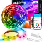 DAYBETTER Led Strip Lights Smart with App Control Remote, 5050 RGB for Bedroom, Music Sync Color Changing for Room Party 50ft - Image 2