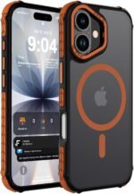 DEERLAMN Strong Magnetic Case for iPhone 16 6.1-Inch,[Compatible with Magsafe][Military Grade Drop Protection] Translucent Matte Shockproof Protective Phone Cover-Frosted Orange - Image 2