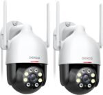 DEKCO 2Packs, 2K WiFi Outdoor Security Cameras Pan-Tilt 360° View, 3MP Surveillance Cameras with Motion Detection and Siren, 2-Way Audio, Full Color Night Vision, Waterproof - Image 2