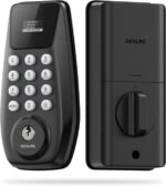 DESLOC C100 Keyless Entry Door Lock with Keypad, Smart Deadbolt Lock for Front Door with 2 Keys, Auto Lock, Easy Installation, 100 PIN Codes, IP54 Waterproof, BHMA Grade 3, Black - Image 2