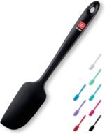 DI ORO Seamless Series Mini Silicone Spatula - BPA Free Pro-Grade 600ºF Heat-Resistant Non-Stick Small Rubber Jar Spatula - Silicone Kitchen Scraper Utensil Tool for Cooking and Baking (Black) - Image 2
