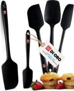 DI ORO Silicone Spatula Set - Rubber Kitchen Spatulas for Baking, Cooking, & Mixing - 600°F Heat-Resistant & BPA Free Silicone Scraper Spatulas for Nonstick Cookware - Dishwasher Safe (5pc, Black) - Image 2