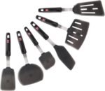 DI ORO Silicone Turner Spatula Set - Forever Warranty - Kitchen Spatulas for Nonstick Cookware - 600°F Heat-Resistant & BPA Free - Flexible & Thin Flippers for Turning Eggs & Pancakes (6 Piece, Black) - Image 2