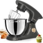 DOBBOR Stand Mixer,7.2-QT 6-Speed Tilt-Head Electric Stand Mixer,Kitchen Electric Mixer with Dough Hook, Wire Whip & Beater,Food Mixer for Baking, Cake and Most Home Cooks (Silver Gray) - Image 2