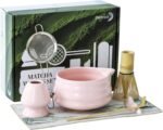 DOWAN Matcha Whisk Set, 7 Pcs Matcha Set Includes Bowl with Spout, Whisk and Holder, Bamboo Scoop and Holder, Sifter and Tea Towel - Matcha Kit Gift for Lovers Beginners (Pink) - Image 2