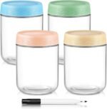 DRKIO 16 Oz Overnight Oats Containers with Lids - 4 Pack Glass Storage Jars with Airtight Lids Wide Mouth Mason Food Jars Great for Meal Prep Salad Chia Pudding Snacks Yogurt Sugar Spice Cereal - Image 2