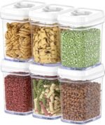 DWËLLZA KITCHEN Airtight Food Storage Containers for Pantry With White Lids – 6 Pack - Clear Air Tight Kitchen Containers Pantry Organization and Storage - BPA-Free Plastic - Keeps Food Fresh & Dry - Image 2