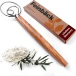 Danish Dough Whisk with Italian Olive Wood Handle, Stainless Steel Triple-Loop Coil, Ergonomic Baking Tool for Thick Dough and Batter - Image 2