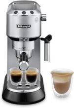 De’Longhi Dedica Espresso Machine with Manual Milk Frother, 15-Bar Pump & Adjustable Tray - Home Barista Coffee Maker for Espresso, Latte, Cappuccino & Iced Coffee - Italian Stainless Steel Design - Image 2