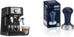 De'Longhi Stilosa Manual Espresso Machine, Latte & Cappuccino Maker, 15 Bar Pump Pressure + Manual Milk Frother Steam Wand, Black/Stainless, EC260BK & DLSC058 Coffee Tamper - Image 2