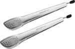 Devico Kitchen Tongs for Cooking, 2-Piece 12 inch 18/8 Stainless Steel Metal BBQ Grill Tongs with Lock - Image 2
