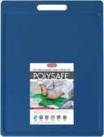 Dexas NSF Certified Polysafe Cutting Board with Handle, 11 x 14.5 Inches, Reversible Kitchen Cutting Board, Blue - Image 2