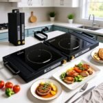 Double Induction Cooktop, 1800W Portable Dual Burner with 8 Power Levels, Sensor Touch Control & 99-Min Timer, Fold-n-Store Design for RV, Small Kitchen & Outdoor Cooking (gray-black) - Image 2