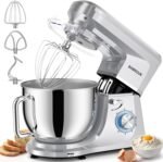 Dough Mixer 8.45 QT Electric Mixer - 660W 6 Speed Large Capacity Kitchen Stand Mixer with Whisk Dough Hook Mixing Beater Household Food Mixer for Baking Cakes Cookie Bread Salad(Silver) - Image 2