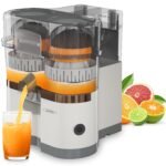 Dual-Head Electric Citrus Juicer, Plug-in Model Juicer Machine with Cleaning Brush, Portable Lemon Squeezer for Fresh Orange, Lemon, Lime, Kiwi, Grapefruit, Easy to Clean&Use - Image 2
