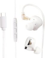 Dual-Magnet Wired Headphones High Resolution High Volume, HiFi Music and Gaming Earbuds, Detachable USB Type C Cord Earphones with Ear Hook, Noise Isolation in Ear Buds, with Mic, White - Image 2
