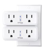 Dual Smart Plug 15A, GHome Smart Plugs Work with Alexa and Google Home, 2-in-1 Compact Smart Outlet Timer with APP Remote Control, 2.4GHz Wi-Fi Only, No Hub Required, FCC Listed, 2 Pack - Image 2