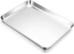 E-far Cookie Sheet for Baking, 18”x13” Stainless Steel Baking Sheet Pan for Oven, Large Non Toxic Metal Baking Tray for Cake Cookies, Healthy & Rust Free, Mirror Finish & Dishwasher Safe, 1 Pack - Image 2