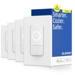ELEGRP Smart Motion Sensor Switch, 2.4GHz Wi-Fi 3 Way Light Switch Compatible with Alexa & Google Assistant, APP Remote Control, Neutral Wire Required, UL Certified, No Hub Required (White, 4 Pack) - Image 2