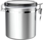 ENLOY 165oz Stainless Steel Airtight Canister for Kitchen, Large Flour Coffee Bean Tea Cereal Sugar Cookie Metal Food Storage Canisters with Clear Lid and Sturdy Locking Clamp (7.7 * 7.7 * 8.4in) - Image 2