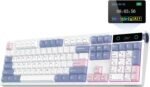 EPOMAKER TH108 PRO Full Size Mechanical Keyboard with Screen & Knob, Wireless Gaming Keyboard with 10000mAh, Creamy Gasket, Hot Swap, Custom Driver, RGB Backlight (White, Creamy Jade) - Image 2