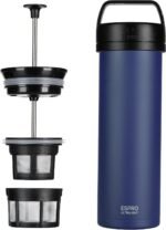 ESPRO P0 Ultralight French Press Coffee Maker for Travel, Vacuum Insulated Stainless Steel, 16 Ounces, Aegean Blue - Image 2