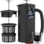 ESPRO P7 French Press Stainless Steel 304 – Patented Double Walled Micro-Filter Insulated French Press Coffee Maker, Grit-Free Brew - Heat Resistant BPA Free Coffee Maker - Matte Black (32oz) - Image 2