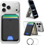 ESR for MagSafe Wallet with Stand, RFID Blocking with MagSafe Ring, 5 Card Holder for Phone Case, Slim Leather Magnetic Wallet for iPhone 17/16/15/14/13/12 Series(Not for Mini), Selected Samsung,Black - Image 2