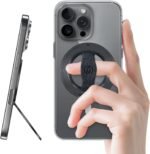 EWA MagOne 3rd Gen [Compatible with MagSafe] Phone Grip Stand with Finger Strap, Removable Magnetic Ring Holder Kickstand Loop for iPhone 17,16,15,14,13,12 Series (Black) - Image 2
