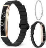 Efolen Smart Bracelet for Women,Ultralight Fitness Tracker Smart Wristband with Heart Rate/Blood Oxygen/Sleep Monitor/Pedometer,Slim Smartwatch for Android iPhone,Activity Tracker,2 Band,Gold+Black - Image 2