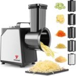 Electric Cheese Grater and Vegetable Slicer, 250W, 5-in-1 Kitchen salad chopper Food Processor with One-Touch Control - Image 2