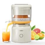 Electric Citrus Juicer, 90W High-Speed Juice Squeezer with 15,000 RPM Pure Copper Motor, Efficient Orange and Lemon Juicer for Soft Fruits, Compact Design with Easy Cleaning, White - Image 2